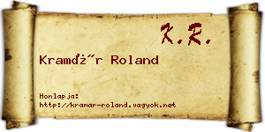 Kramár Roland névjegykártya